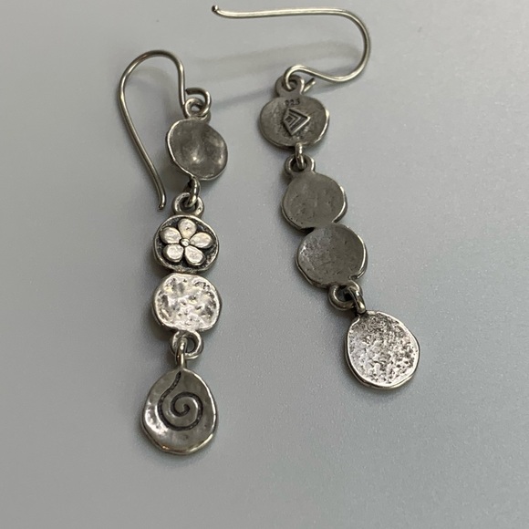 Silpada Jewelry - Silpada Vintage Rare Sterling Silver FLOWER POWER Dangle French Wire Earrings